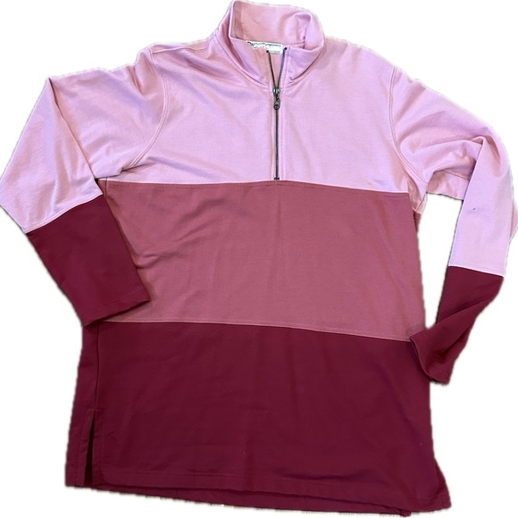 Passports Woman Colorblock Quarter-Zip Pullover, Size 1X - Picture 1 of 4